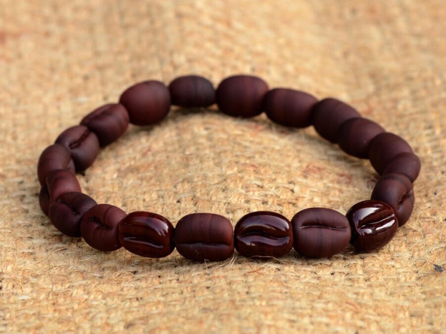 Matte black water jasper and coffee bean jasper stretch bracelet –  LoveStoned Jewelry Co.